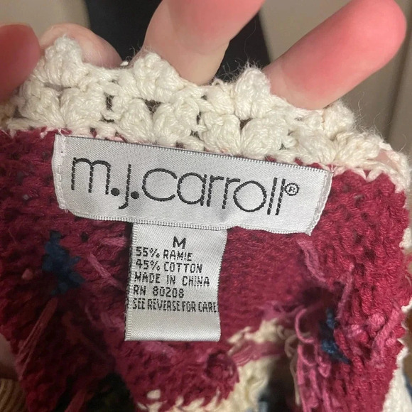 Vintage M.J. Caroll Colorful Floral Heavy Knit Sweater - Picture 11 of 11